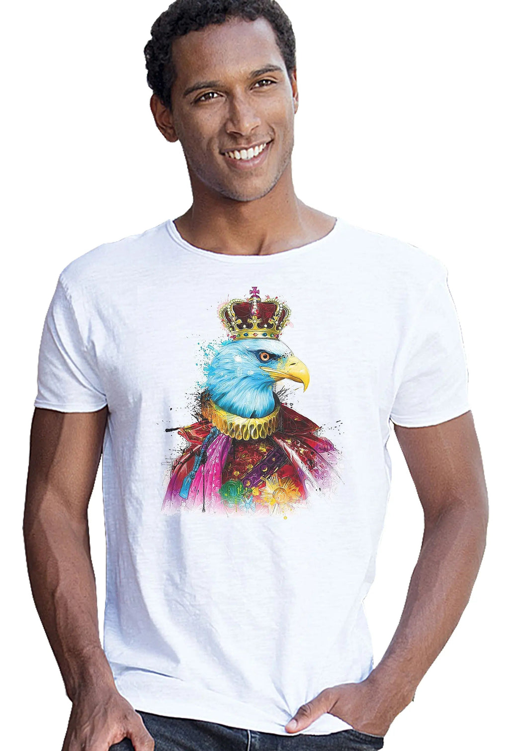 L'aigle Royal Color Stilizzato 18-20-70 T-shirt Urban Slub Men Uomo 100% Cotone Fiammato JK