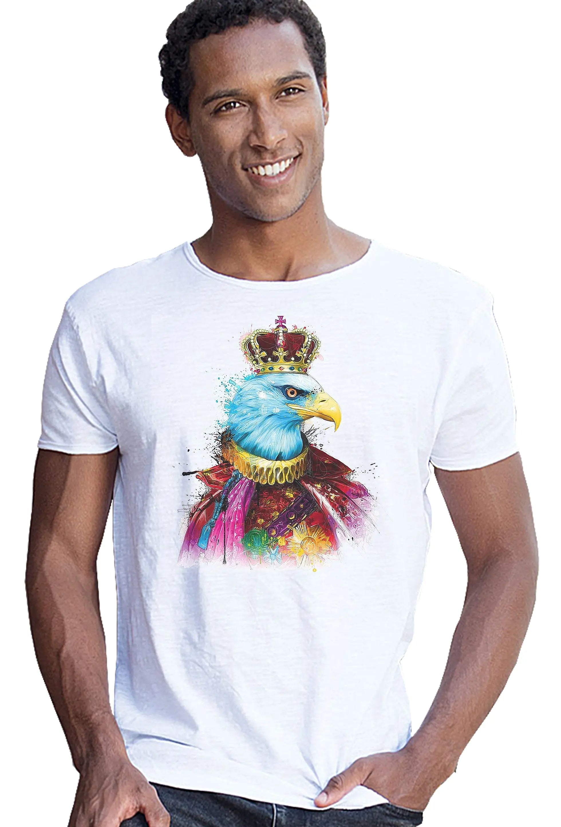 L'aigle Royal Color Stilizzato 18-20-70 T-shirt Urban Slub Men Uomo 100% Cotone Fiammato JK